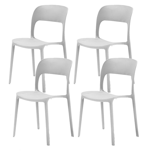 acquista Set mit 4 stapelbaren Stühlen 85 x 45 x 56 cm aus Polypropylen und Fiberglas Kate White