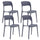Set mit 4 stapelbaren Stühlen 85 x 45 x 56 cm aus Polypropylen und Fiberglas Kate Asphalt Grey