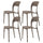 Satz von 4 stapelbaren Stühlen 85 x 45 x 56 cm aus Polypropylen und Fiberglas Kate Tortora