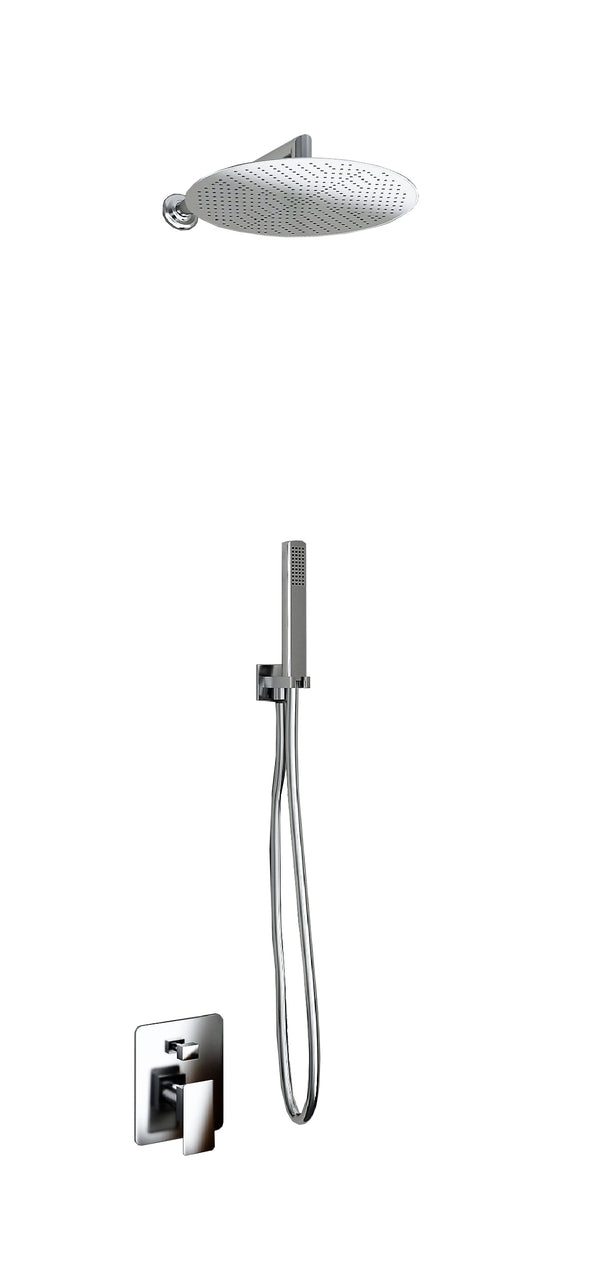 online Edelstahl Ø25 cm rundes Duschset zur Wandmontage mit Duschkopf und Mischbatterie