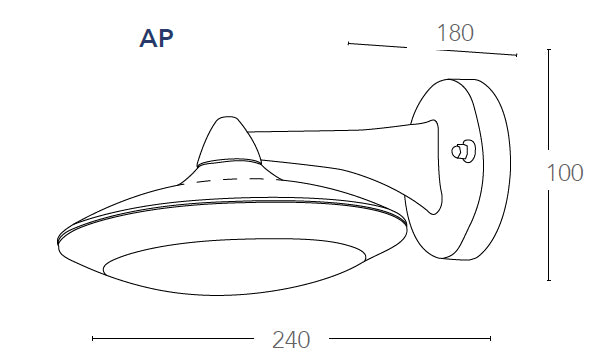 Lanterna verso Basso Moderna Alluminio Nero Diffusore Policarbonato Led 12 watt 4000 K Intec LANT-ALYSON/AP-4