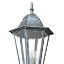 Lanterna Verso Alto Alluminio Nero Argento Tenuta Stagna Diffusore E27 Intec LANT-FIRENZE/AP1A-2