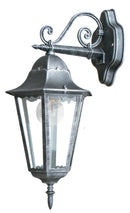 Lanterna Verso Basso Diffusore Alluminio Nero Argento E27 Intec LANT-FIRENZE/AP1B-1