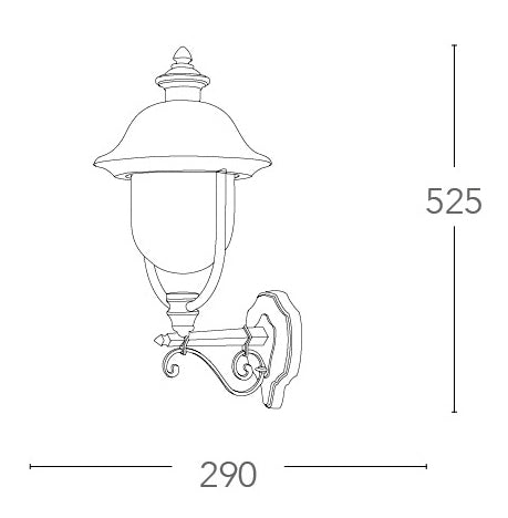 Lanterna verso Alto Alluminio Nero Rame Diffusore Tenuta Stagna E27 Intec LANT-VENEZIA-AP1A-4