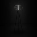 Lampada da Terra a LED 50x50xH150 cm in Acciaio e Metallo Mizar Nero-2