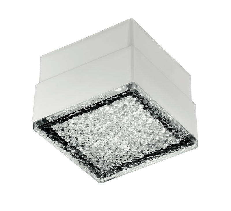 Faretto Calpestabile Cubico Bianco Diffusore Decorato Incasso Pavimento Rialzato Led 1,6 watt Luce Fredda Intec LED-BRICK-10-1