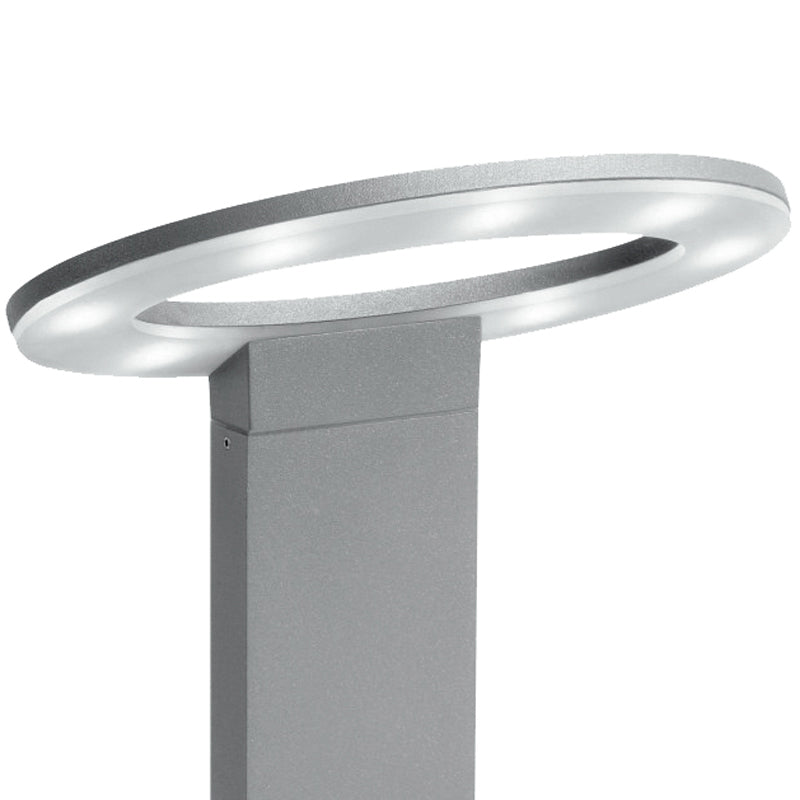 Paletto Anello Alluminio Silver Giardino Silver Giardino Esterno Led 7 watt Luce Calda Intec LED-EROS-P1-2