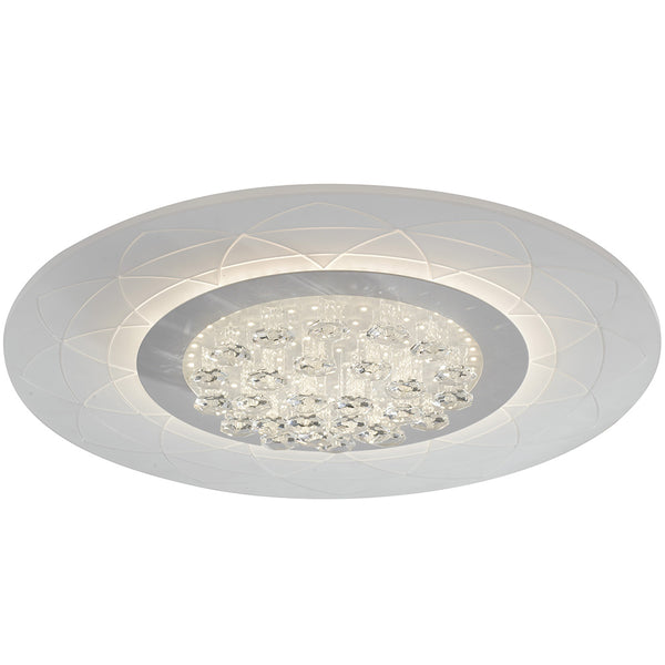 Runde weiße Deckenlampe mit Kristallen Metall Acryl LED 42 Watt Natürliches Umgebungslicht LED-HIMALAYA-PL50 prezzo