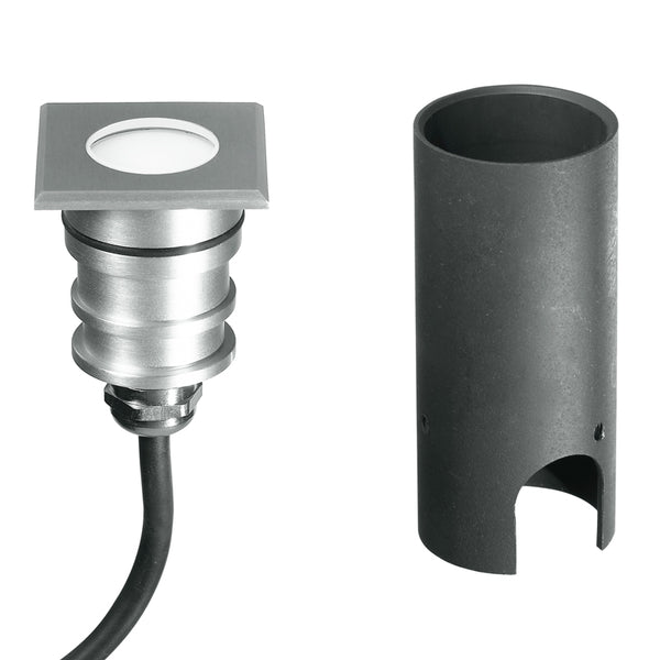 Begehbarer Spotlight Square Aluminium Nikel External Led 1 Watt Warm Light Intec LED-IMPACT-Q-1W acquista