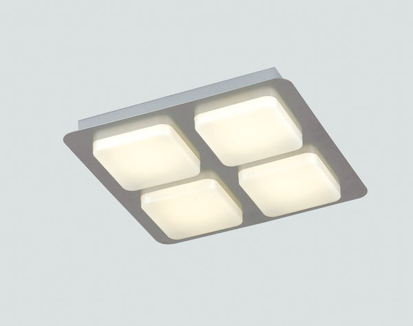 prezzo Quadratische Deckenleuchte 4-flammig Acryl Metall Moderne LED Lampe 24 Watt Warmes Umgebungslicht LED-MADISON-Q4