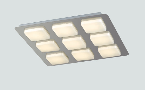 Moderne quadratische Metall-Acryl-Deckenleuchte 9 LED-Deckenleuchten 54 Watt warmes Umgebungslicht LED-MADISON-Q9 acquista