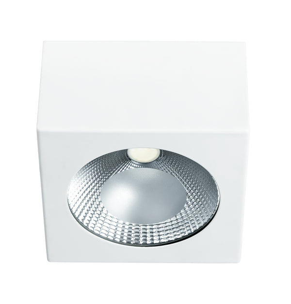 sconto Deckenleuchte Weiß Cubic Metal Reflektieren Chrom Einbau Gipskarton Led 10 Watt Kaltlicht Intec LED-SLOT-10WF