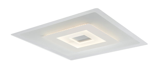 acquista Deckenleuchte Quadratisch Weiß Metall Acryl Moderne LED Lampe 38 Watt Natürliches Umgebungslicht LED-TRESOR-PL50