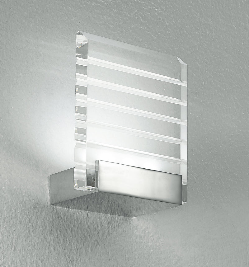 Applique Alluminio Cromo Diffusore Acrilico Lampada da Bagno Led 3 watt Luce Calda Intec LED-W-HYDRA/3W-1