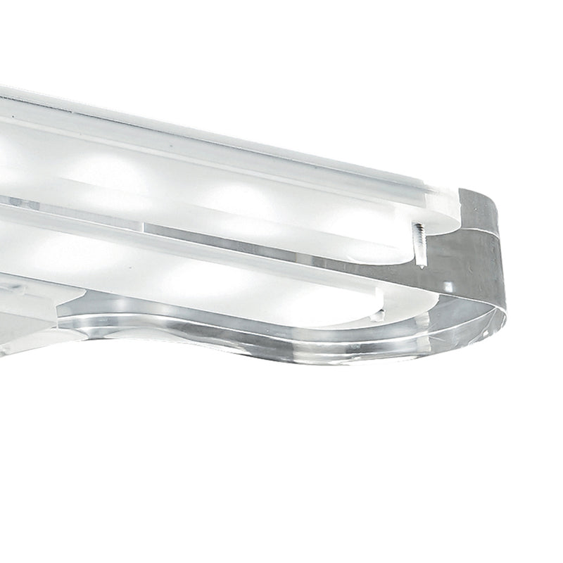 Applique Bagno Alluminio Cromo Profilo Acrilico Trasparente Led 6 watt Luce Calda Intec LED-W-PHOENIX/6W-3