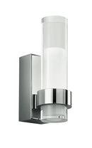 Applique Alluminio Cromo Diffusore Cilindrico Acrilico Lampada Bagno Led 3 watt Luce Calda Intec LED-W-VEGA/3W-1