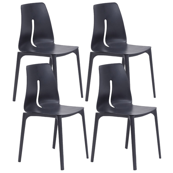 acquista Set mit 4 stapelbaren Stühlen 85 x 50 x 51 cm aus Polypropylen und Fiberglas Lisbon Anthrazit
