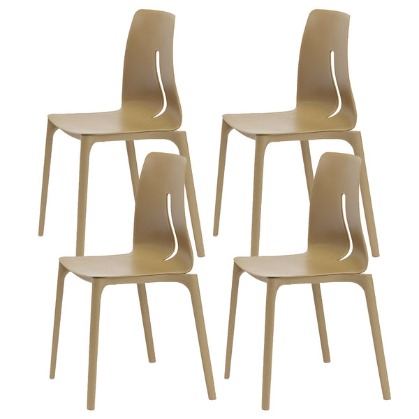 sconto Set 4 stapelbare Stühle 85x50x51 cm aus Polypropylen und Fiberglas Lisbon Camel