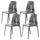 Set mit 4 stapelbaren Stühlen 85 x 50 x 51 cm aus Polypropylen und Fiberglas in Lissabon-Grau