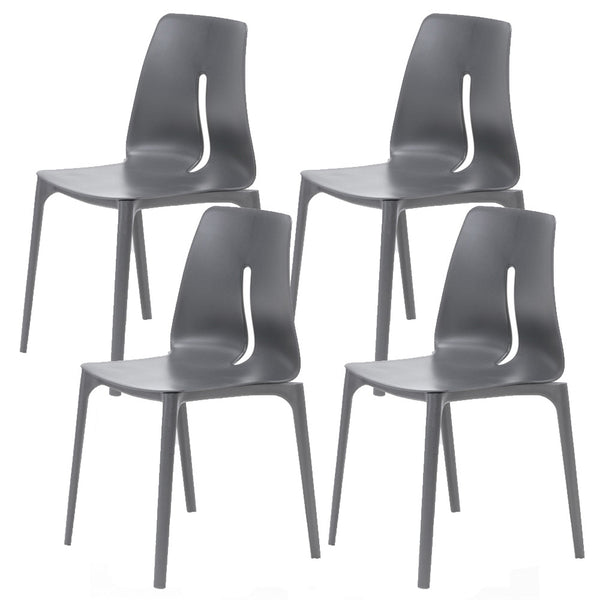 online Set mit 4 stapelbaren Stühlen 85 x 50 x 51 cm aus Polypropylen und Fiberglas in Lissabon-Grau