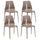 Set mit 4 stapelbaren Stühlen 85 x 50 x 51 cm aus Polypropylen und Fiberglas Lisbon Tortora