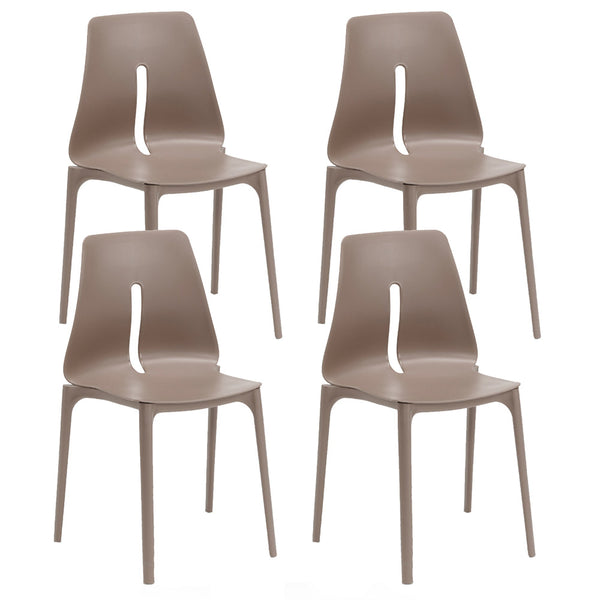Set mit 4 stapelbaren Stühlen 85 x 50 x 51 cm aus Polypropylen und Fiberglas Lisbon Tortora prezzo