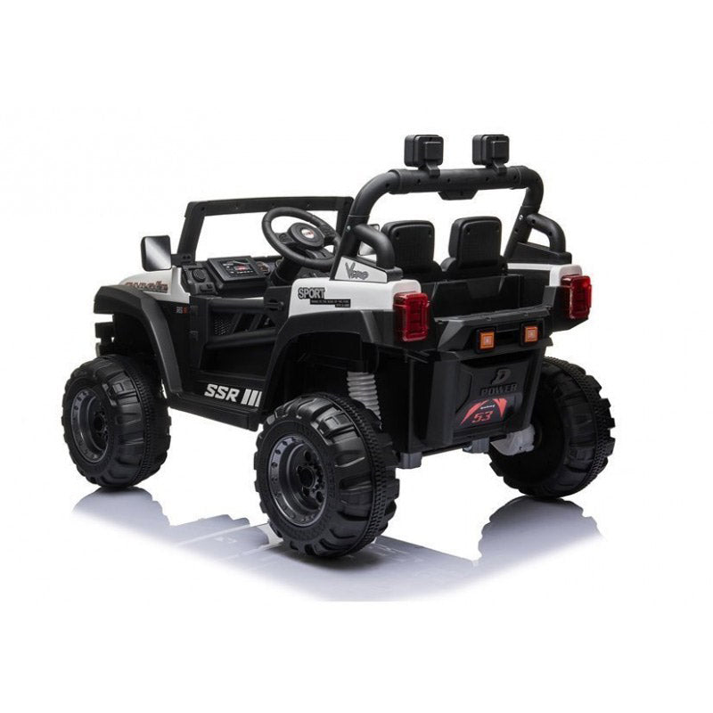 Macchina Elettrica per Bambini 12V Fuoristrada Baby Buggy Bianca-3