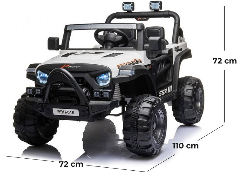 Macchina Elettrica per Bambini 12V Fuoristrada Baby Buggy Bianca-5