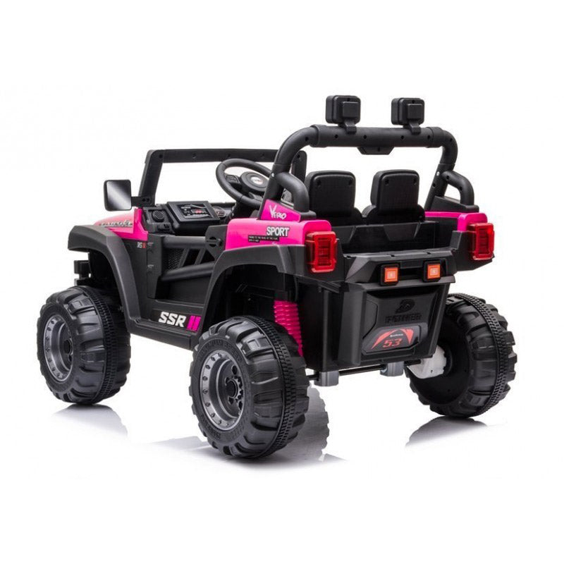 Macchina Elettrica per Bambini 12V Fuoristrada Baby Buggy Rosa-3