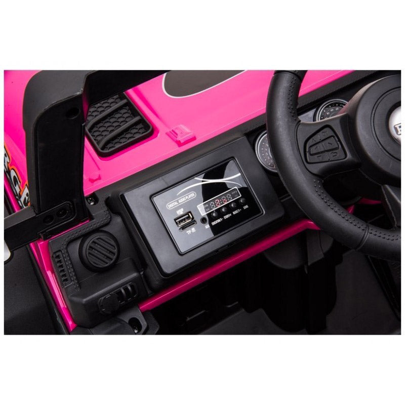 Macchina Elettrica per Bambini 12V Fuoristrada Baby Buggy Rosa-6