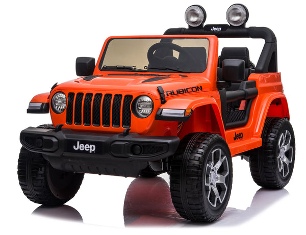 acquista Elektroauto für Kinder 12V Mp4 2 Sitze Jeep Wrangler Rubicon Orange
