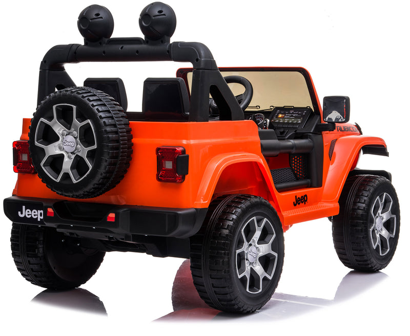 Macchina Elettrica per Bambini 12V Mp4 2 Posti Jeep Wrangler Rubicon Arancione-8