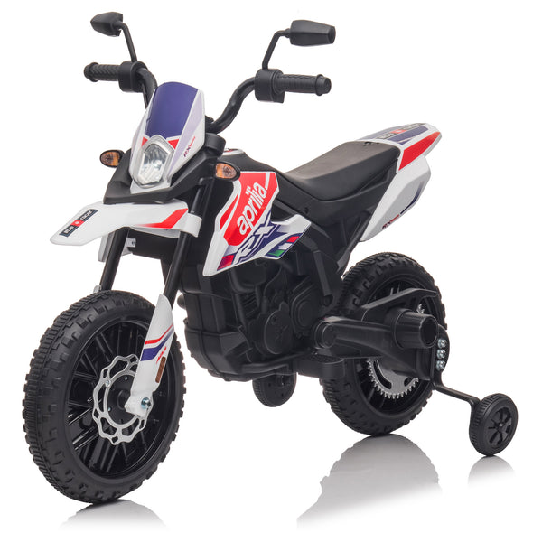 Elektromotorrad für Kinder 12V Aprilia Motocross RX125 Weiß prezzo