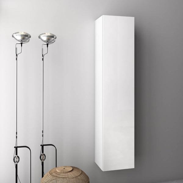 Badezimmer-Hängeschrank aus kratzfestem Melamin 160 x 32 x 35 cm TFT Luna glänzend weiß acquista