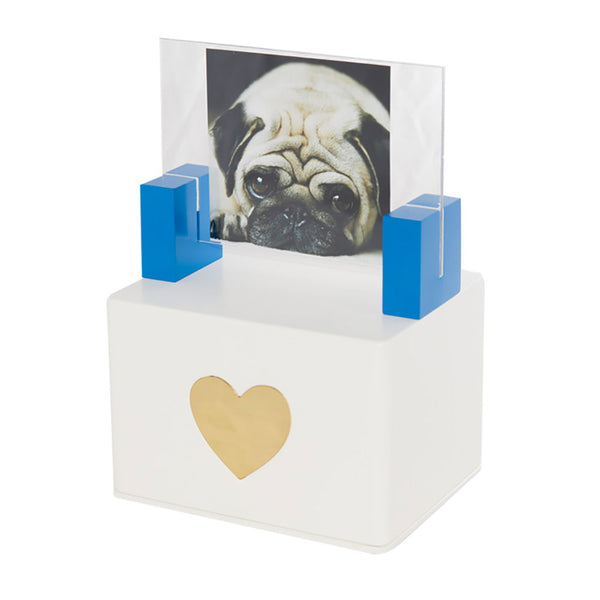 prezzo Aschenurne aus lackiertem Holz mit ineinandergreifendem Rahmen für Tiere 15x12x10cm GMF Weiß