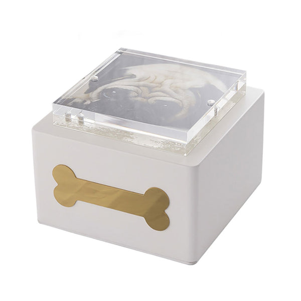 Holzurne mit magnetischem Fotohalter für Tiere 15x15x20cm GMF White Bone prezzo