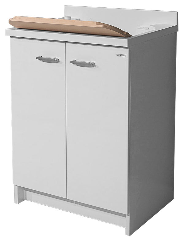 acquista Waschtischunterschrank 60x50x85cm 2 Türen Holzplanke Montegrappa Marella Weiß mit Korb