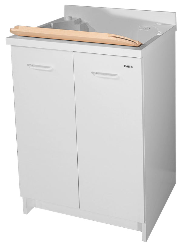 Waschbeckenunterschrank 60x50x85cm 2 Türen Holzbrett Montegrappa Edilla Weiß mit Korb prezzo