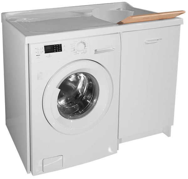 prezzo Abdeckung für Waschzuber und Waschmaschine 109x60x89cm Rechte Hand Montegrappa Edilla Weißes Holzbrett mit Korb
