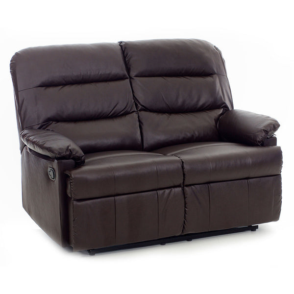 acquista Manuell verstellbares 2-Sitzer-Sofa aus braunem Mara-Kunstleder