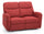 Sofa 2-Sitzer-Sofa mit manuellem Versteller aus rotem Kube-Stoff
