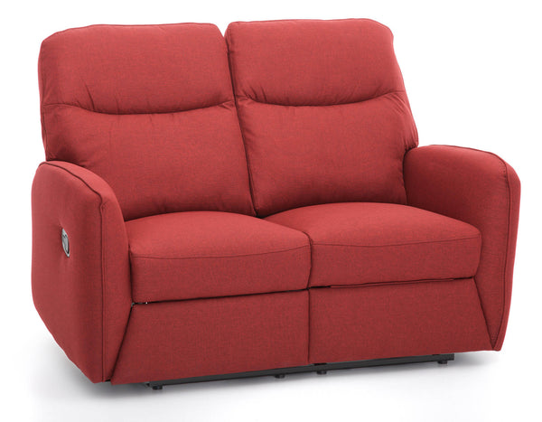 Sofa 2-Sitzer-Sofa mit manuellem Versteller aus rotem Kube-Stoff prezzo
