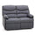 Sofa 2-Sitzer-Sofa mit manuell verstellbarer Rückenlehne aus karolblauem Stoff
