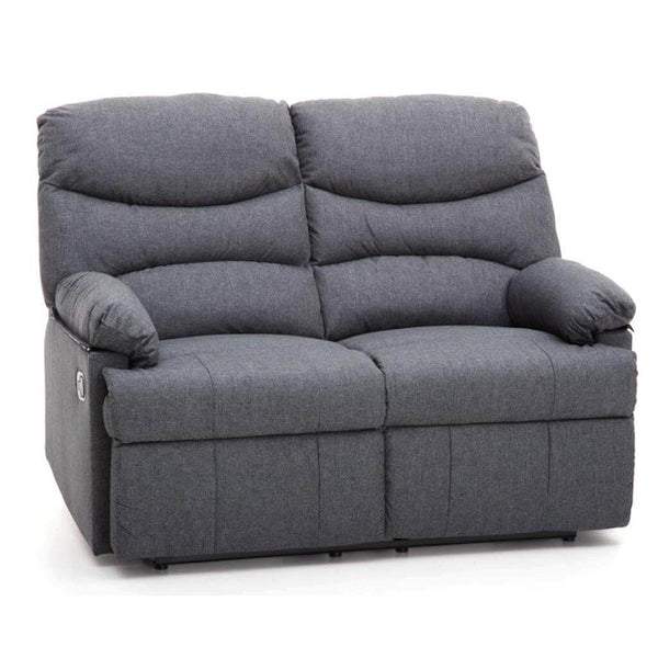 sconto Sofa 2-Sitzer-Sofa mit manuell verstellbarer Rückenlehne aus karolblauem Stoff