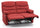 Sofa 2-Sitzer-Sofa mit manuellem Versteller aus rotem Karol-Stoff
