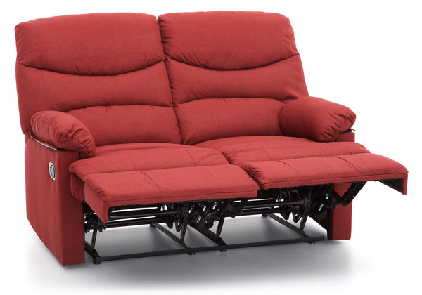 Sofa 2-Sitzer-Sofa mit manuellem Versteller aus rotem Karol-Stoff sconto
