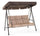 Gartenschaukelstuhl 3-Sitzer 184x120x160 cm mit neigbarer Rückenlehne für Bettfunktion madagaskarbeige