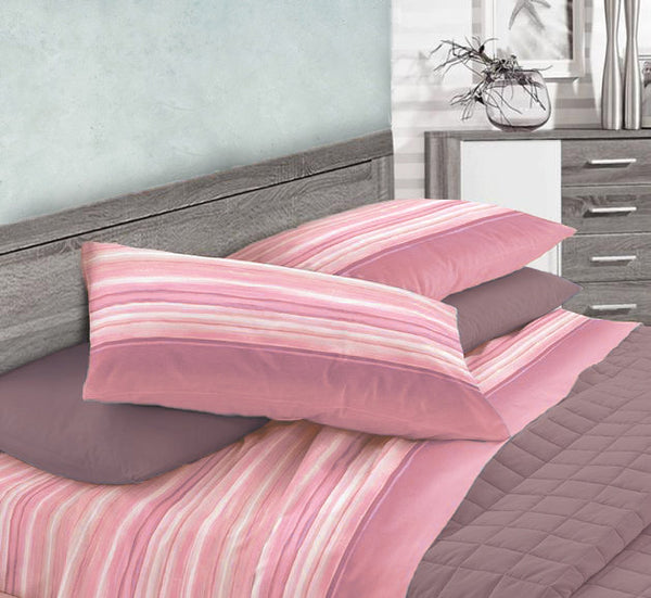 Set aus Baumwollbettwäsche oben und unten und Cober Malida Pink Kissenbezügen in verschiedenen Größen prezzo