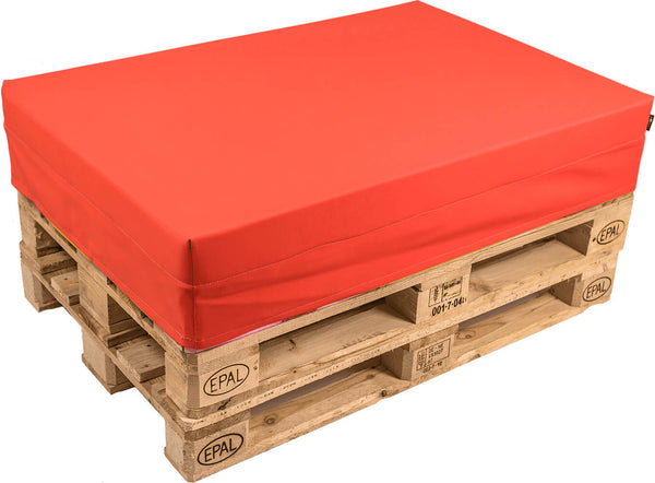 online Kissen für Palette 120x80 cm aus rotem Pomodone Kunstleder