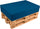 Palettenkissen 120 x 80 cm aus blauem Pomodone-Stoff